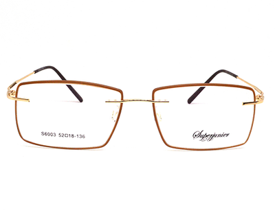 Golden Brown color light weight Rimless frame with lens cover for trendy look.