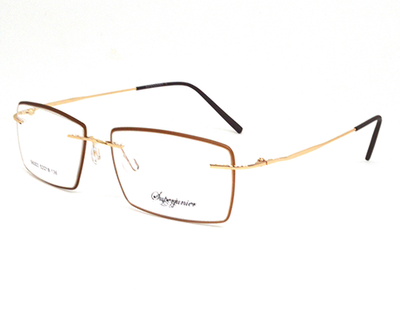 Golden Brown color light weight Rimless frame with lens cover for trendy look.