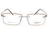 Brown color light weight Rimless frame with lens cover for trendy look.