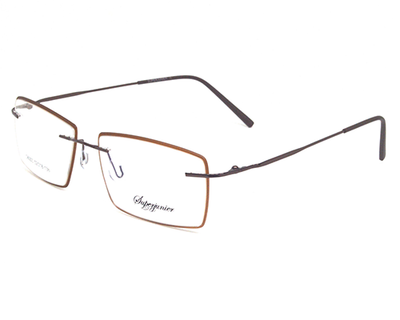 Brown color light weight Rimless frame with lens cover for trendy look.