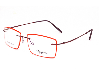 Red color light weight Rimless frame with lens cover for trendy look.