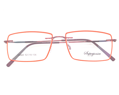 Red color light weight Rimless frame with lens cover for trendy look.