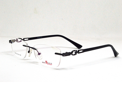 Black color light weight Rimless frame for women.