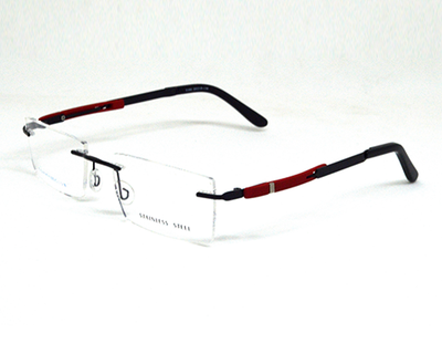 Red & Black color light weight Rimless frame for unisex.