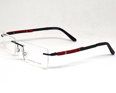 Red & Black color light weight Rimless frame for unisex.