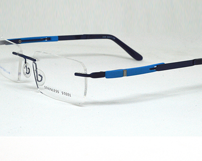 Blue color light weight Rimless frame for unisex.