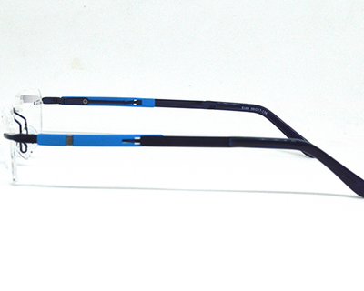 Blue color light weight Rimless frame for unisex.