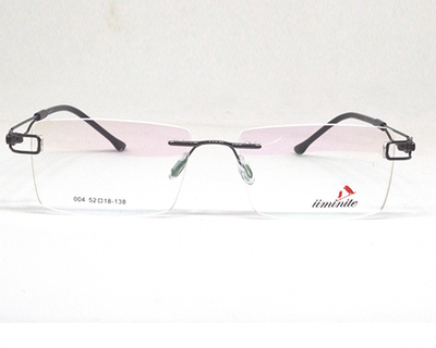 Black color light weight Rimless frame for unisex.