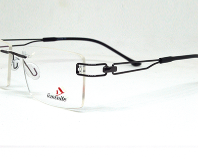 Black color light weight Rimless frame for unisex.