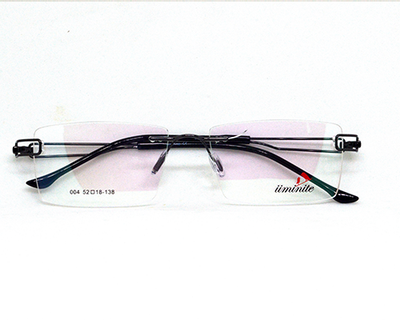 Black color light weight Rimless frame for unisex.