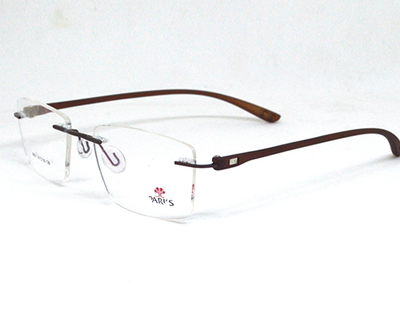 Dark brown color light weight Rimless frame for unisex.