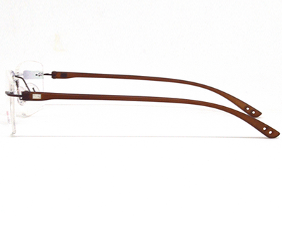 Dark brown color light weight Rimless frame for unisex.