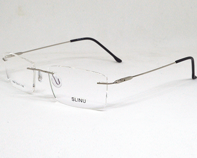 Silver color light weight Rimless frame for unisex, with spring.