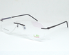 Black color light weight, aviator style Rimless frame for unisex.