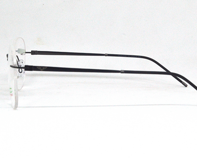 Black color light weight, aviator style Rimless frame for unisex.