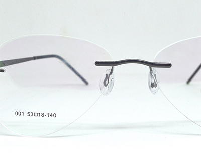 Black color light weight, aviator style Rimless frame for unisex.