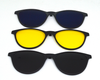 Stylish non breakable TR CATEYE frame with three attachments (Blue, Black & yellow) for Women.  The attachments are UV protection lens. Yellow shade can be used for night driving.