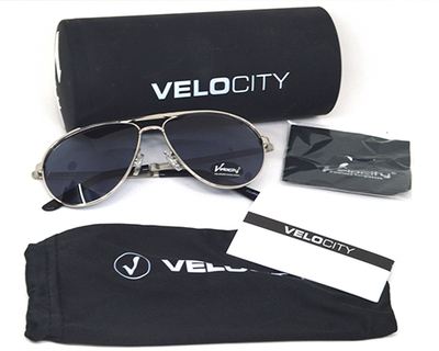 VELOCITY Aviator shaped sunglasses with polarized lens. Model number is Velocity-HA 89027