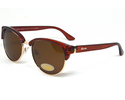 VELOCITY club master shaped brown sunglasses with polarized lens. Model number is Velocity-89068