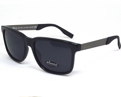 VELOCITY wayfarer shaped black sunglasses with polarized lens. Model number is Velocity-88014