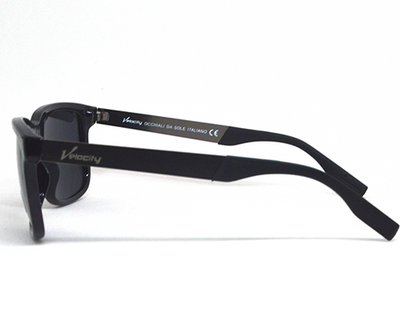 VELOCITY wayfarer shaped black sunglasses with polarized lens. Model number is Velocity-88014