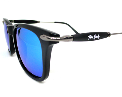 Trendy UV protection blue mercury shade sunglass.