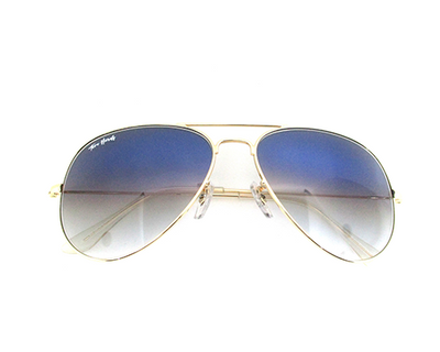 Full rim gold frame with trendy UV protection , blue double shade.