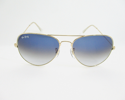 Full rim gold frame with trendy UV protection , blue double shade.