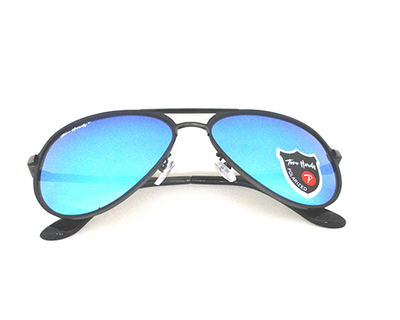 Blue Polarized (UV protection) lens with matt black metal full frame