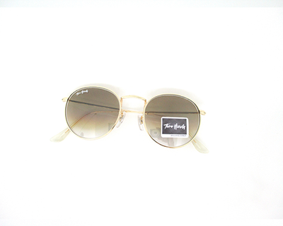 UV protection Brown & white shaded  lens (glass)  with golden metal frame