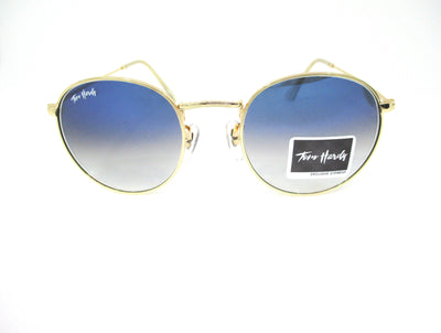 UV protection Blue & white shaded lens (glass) with golden metal frame