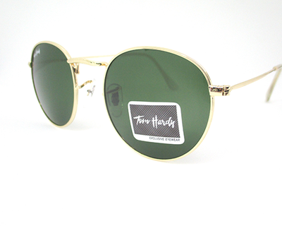 UV protection bottle green lens (glass)  with golden metal frame