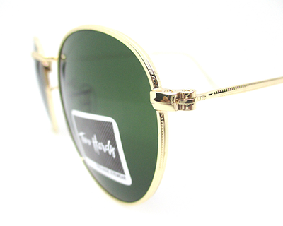 UV protection bottle green lens (glass)  with golden metal frame