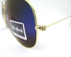 UV protection dark blue lens (glass)  with golden metal frame