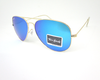 UV protection light blue lens (glass)  with golden metal frame