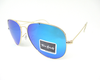 UV protection light blue lens (glass)  with golden metal frame