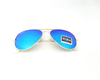 UV protection light blue lens (glass)  with golden metal frame