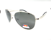 Polarized black lens with silver metal frame,slightly curve shape.