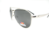 Polarized black lens with silver metal frame,slightly curve shape.