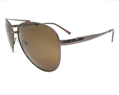 Polarized brown lens with full metal frame ,slightly curve shape.