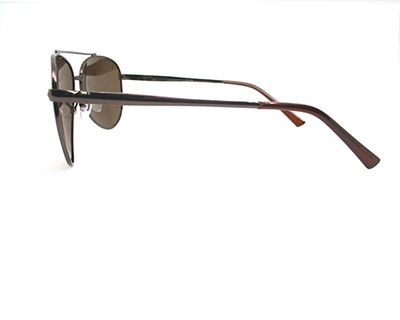 Polarized brown lens with full metal frame ,slightly curve shape.