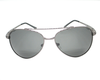 Polarized black lens with grey metal frame ,slightly curve shape.