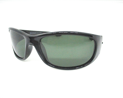 Polarized bottle green lens with black sheet frame (Sports) ,slightly curve shape. Especially, for bike riding.